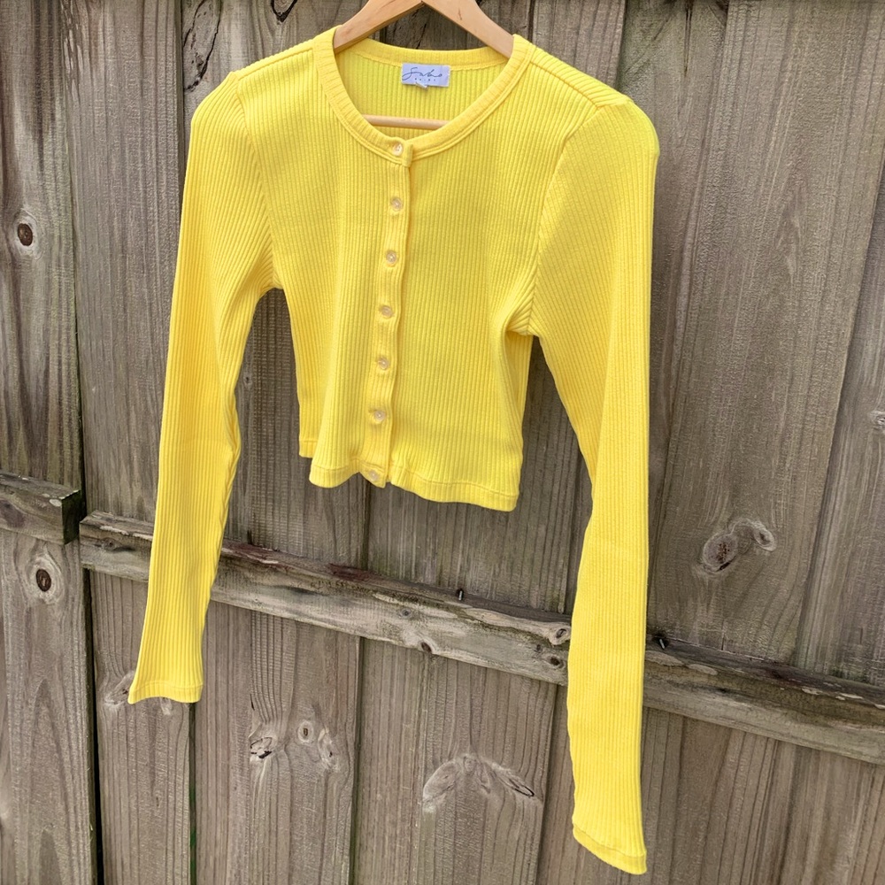 Sabo Skirt Yellow Cropped Cardigan